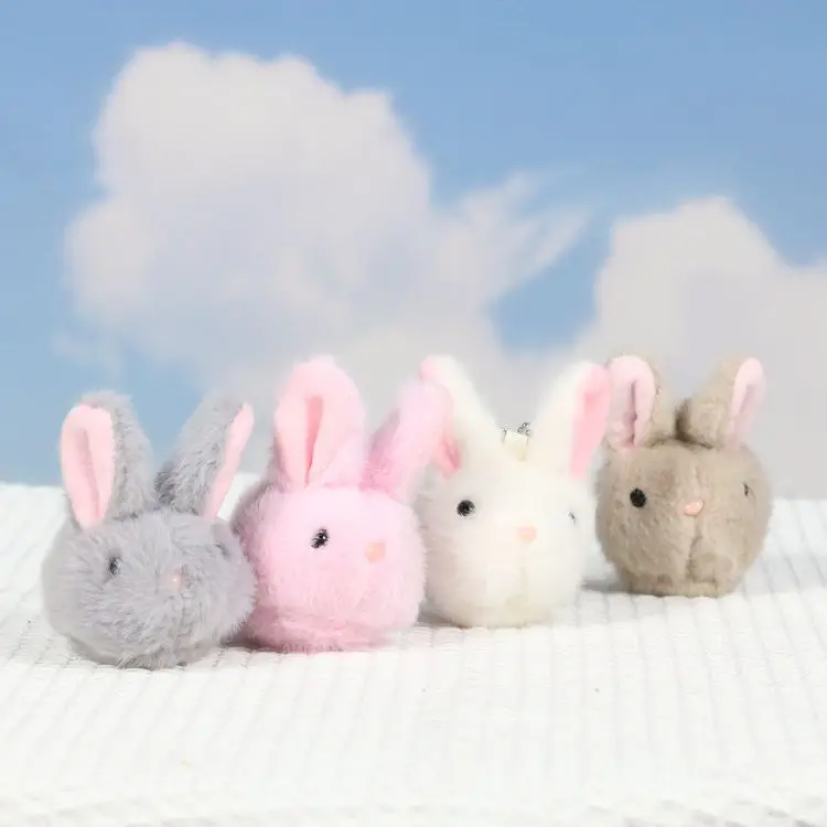 Colgante de conejo pequeño de 6cm, juguete de peluche suave de conejo de dibujos animados, Mini bolsa de muñeca, adorno, llavero, Decoración, regalo