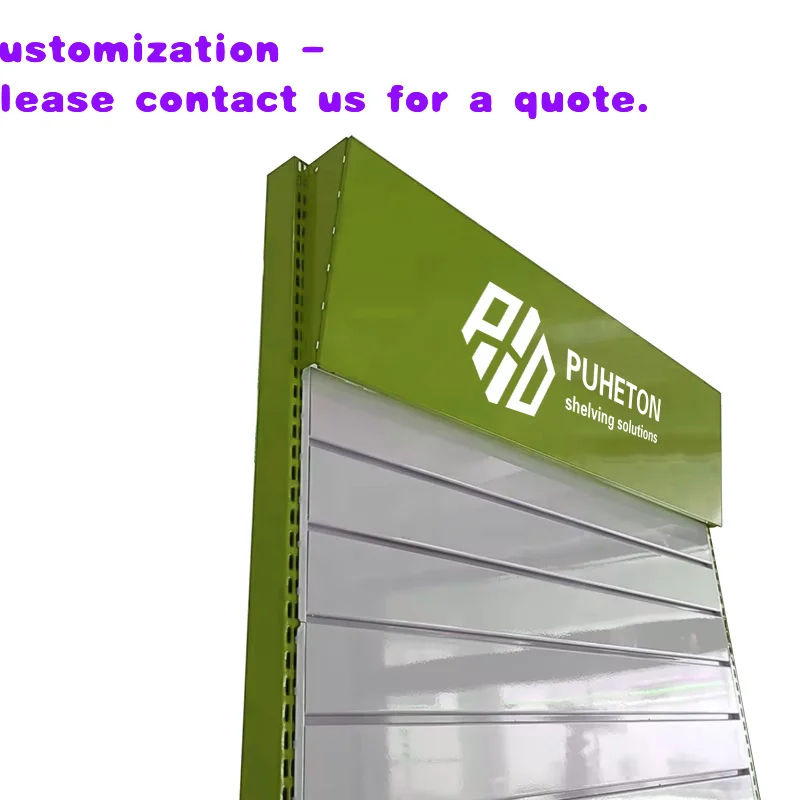 

Односторонние усиленные стеллажи для супермаркетов и магазинов, изготовленные из прочного металлического материала.