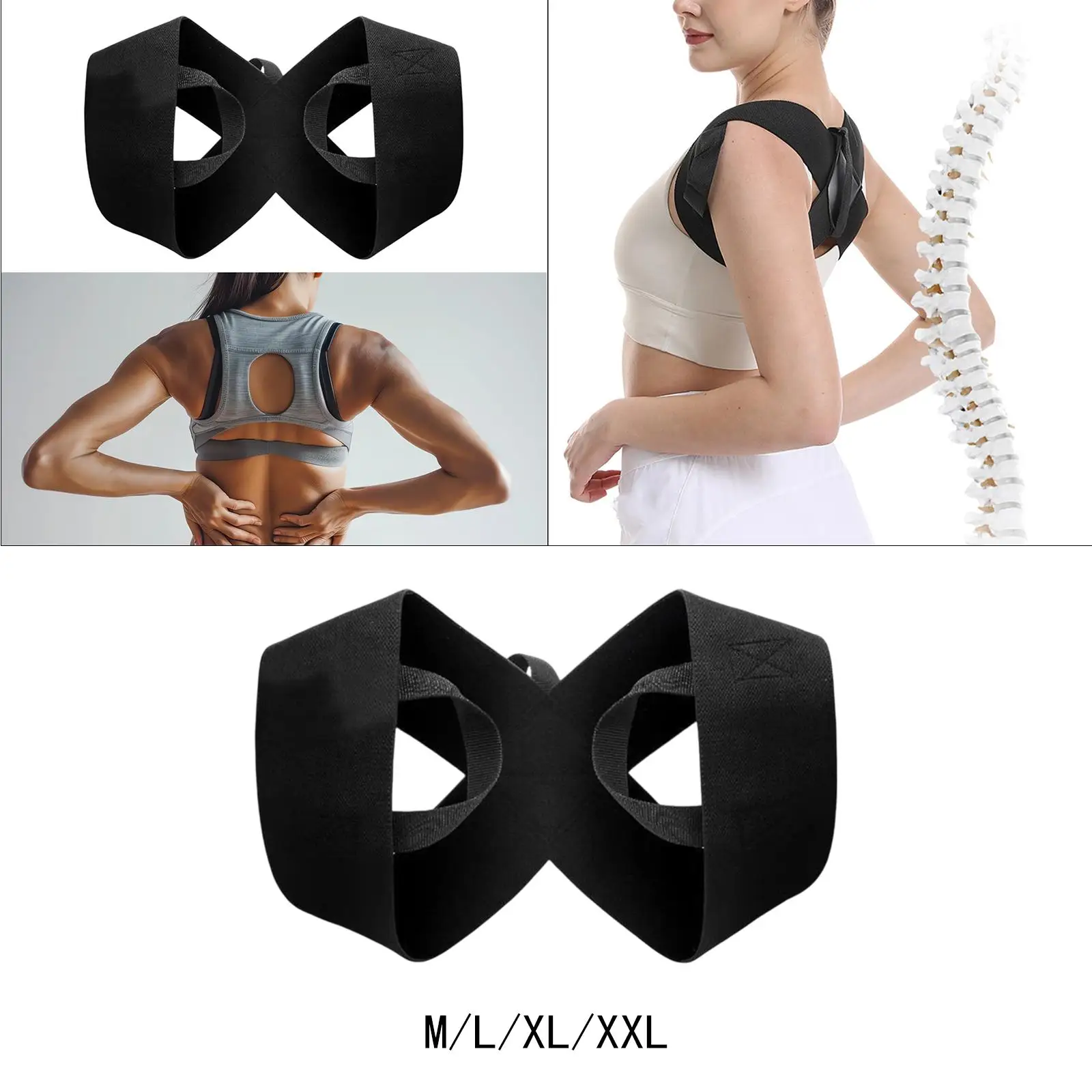 

Back Brace Corrector Streamlined Design Ergonomic Design Lightweight Comfortable Nylon Breathable for Home Office Women Men