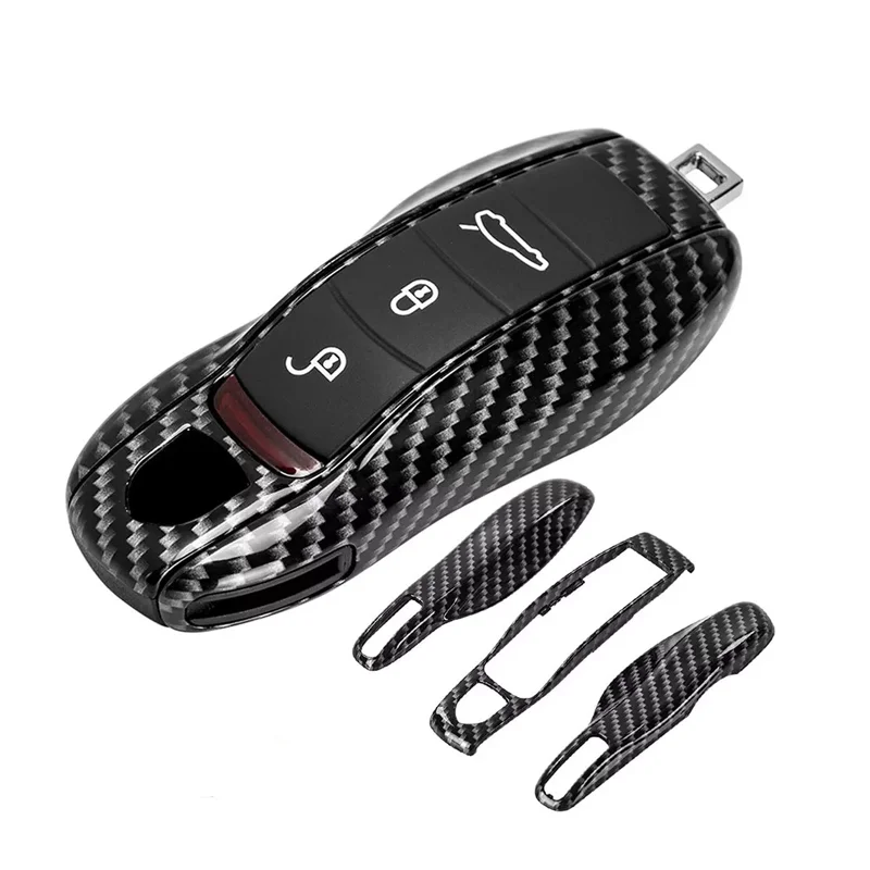 

Carbon Fiber Remote Smart Key Fob Shell Case Cover For Porsche Cayenne Macan 911