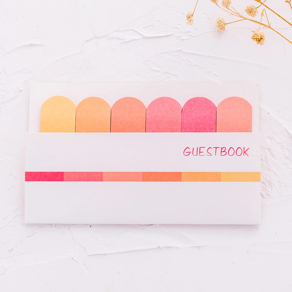 

8pcs Gradient Memo Stickers Plan Notes Mini Message Stickers Smooth Writing Surface Home Office School Supplies