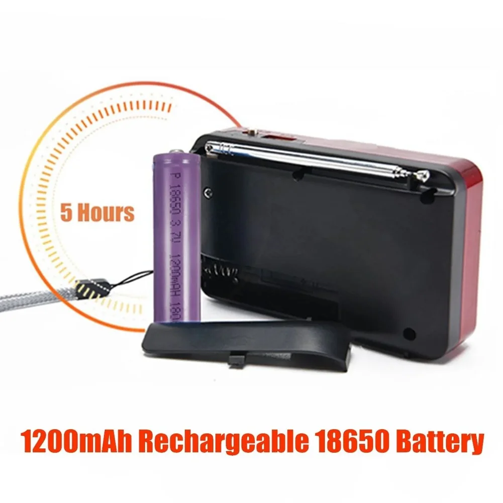 AM FM Radio Portable Radio With Telescopic Antenna Radio Rechargeable Speaker TF Card USB Player For Senior Hiking Walking