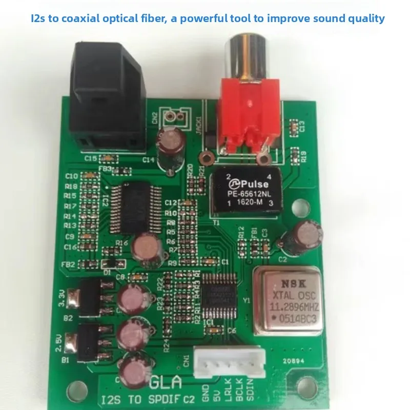 I2S/IIS Signal to Coaxial Fiber Optic Output Board Car Head Unit to Coaxial