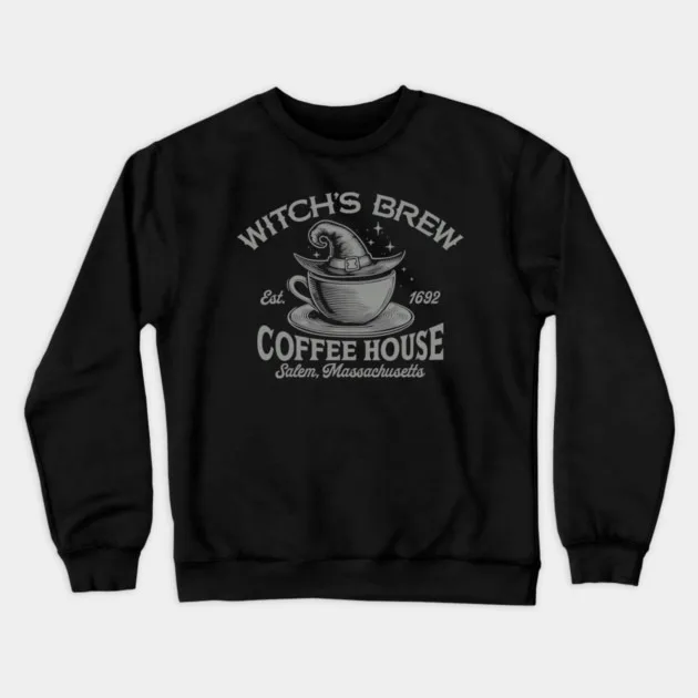 

Autumn and Winter Casual Witchy Coffee Statement Sweatshirt, Comfortable Pullover for Daily Wear with A Magical Vibe