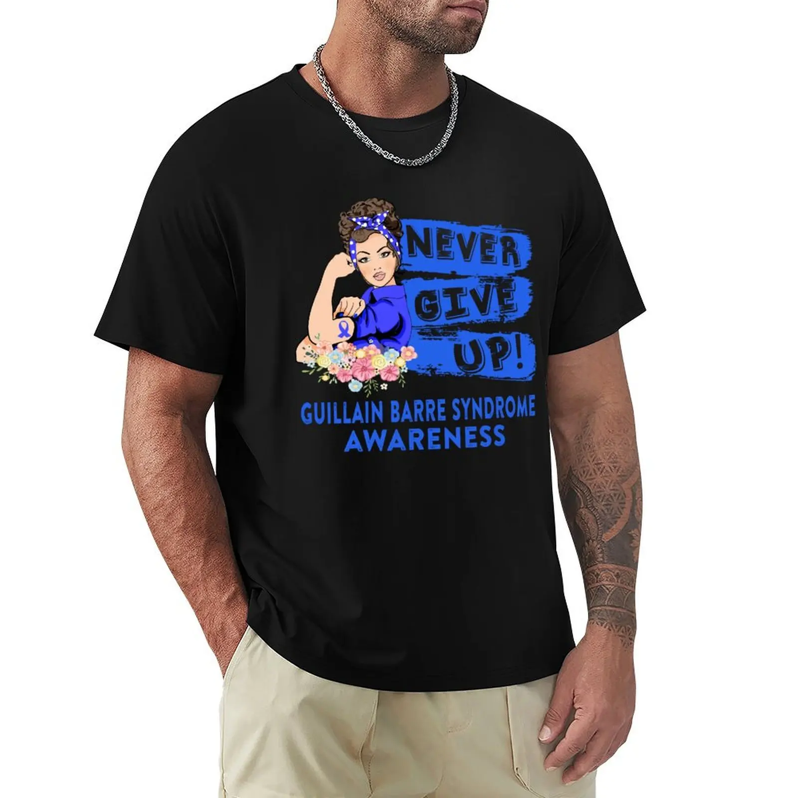 Camiseta deportiva para actividades al aire libre con estampado de Guerrero del Síndrome de Guillain Barre, con soporte para el corazón y diseño de lucha contra el Síndrome de Guillain Barre