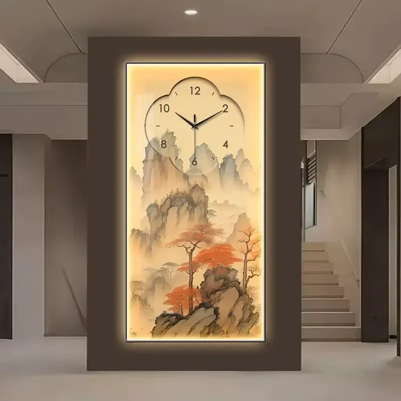 Luminous Wall Clock for Home Decor Room Decoration Entrance Mural Painting Interior Design Items