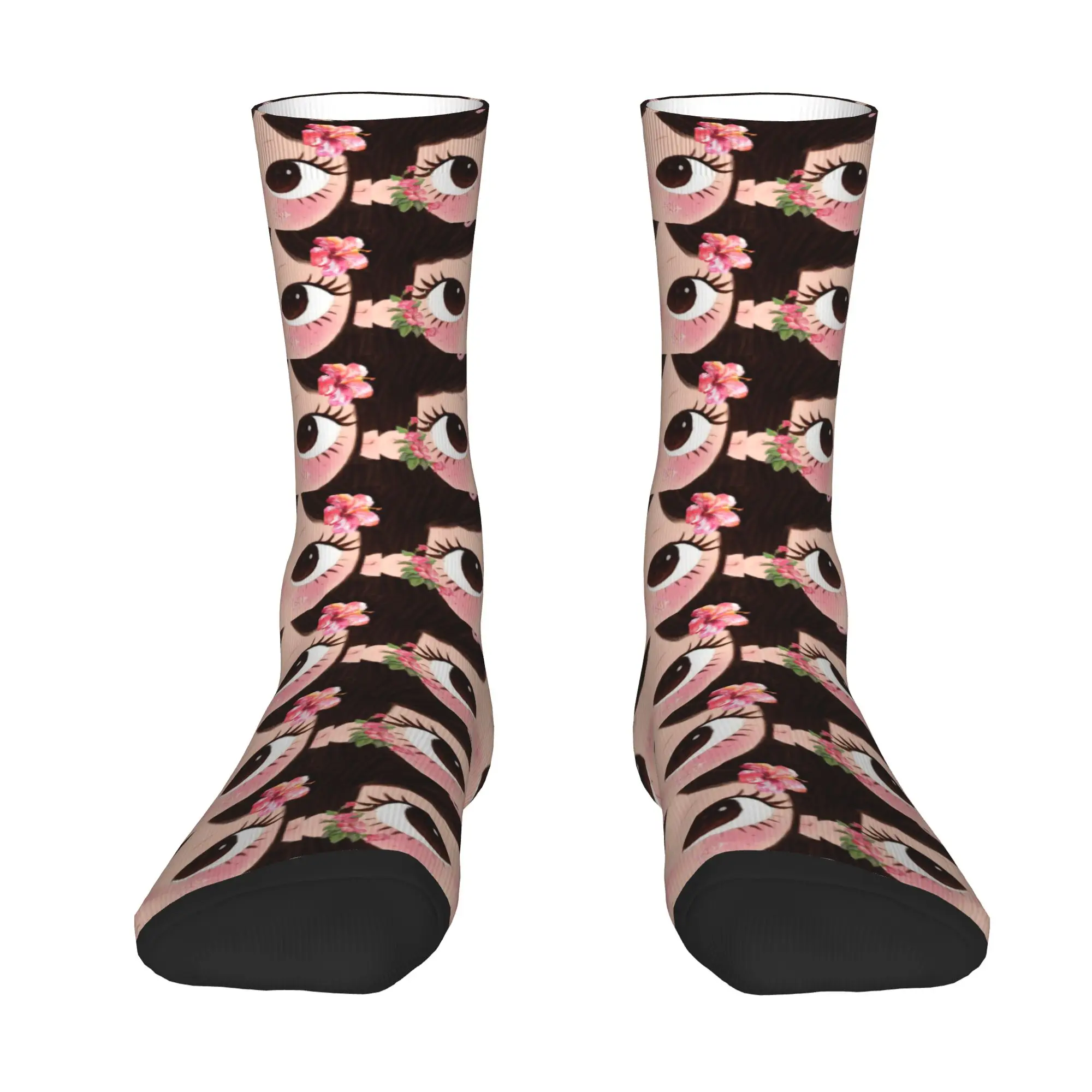 Custom Big Eyes Girl Comic Men Women Crew Socks Unisex Novelty 3D Printing  Dress Socks