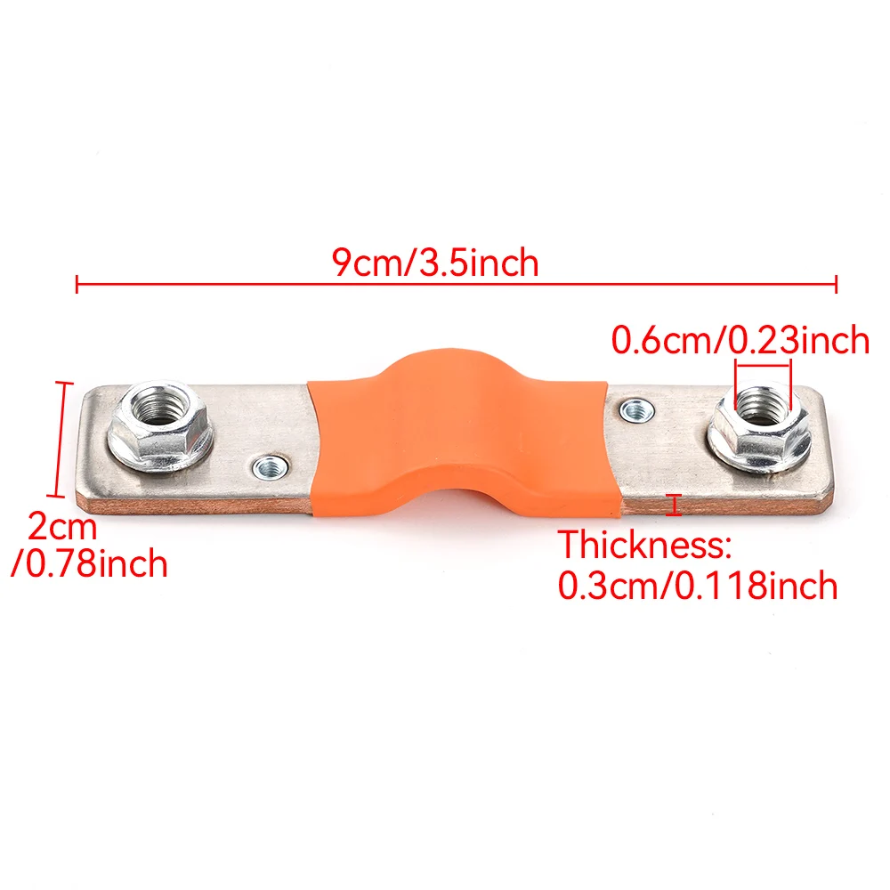 1/3/10pcs 12V Hole to Hole 74mm Flexible Busbar Copper Connecter 3mm thickness for 280Ah-320Ah Lifepo4 Lithium Battery Use