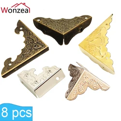 8pcs/Lot 25mm Box Corner Antique Flower Pattern Carved Corner Protector For Jewelry Box Brackets Decorative For Wooden Case