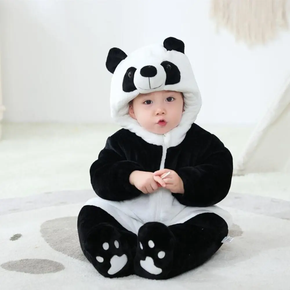 Ciepłe kombinezony niemowlęce z polaru koralowego z kapturem, miękkie pajacyki dla niemowląt z motywem dinozaura, wygodne przebrania, piżamy dziecięce na jesień.