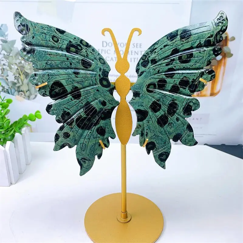 

Natural Kambaba Jasper Butterfly Wings Large Size Crystal Carving Healing Home Decorative Ornament Girl Birthday Present 1pair