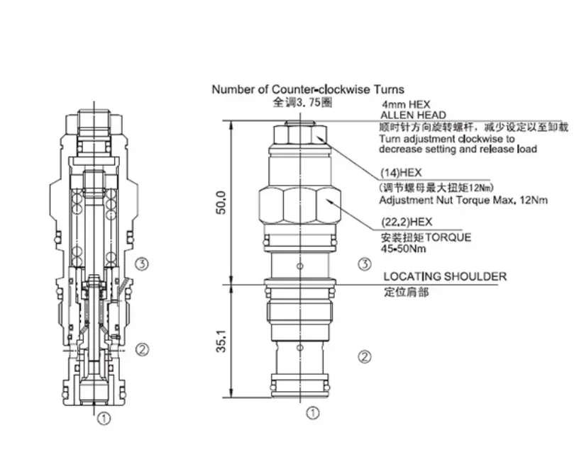 Counterbalance valve Hydraulic, crane, excavator attachment with wood grabber, hydraulic cylinder balance valve core CB11A33HL