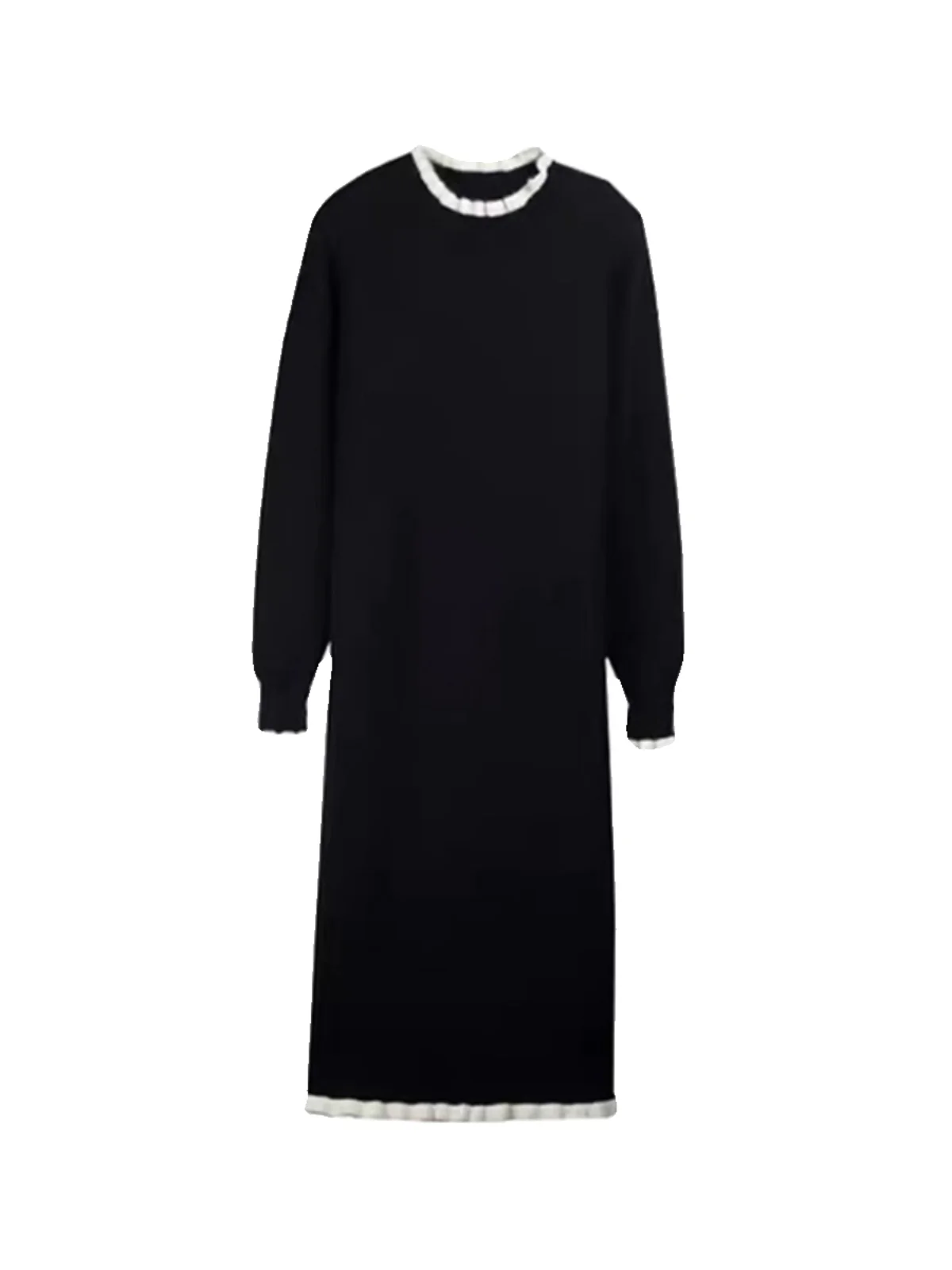 Bla Suéter de camada base de malha Dr Roupa interna feminina Midi Dr outono inverno novo Sle Sweet College Sle redondo Ne H...