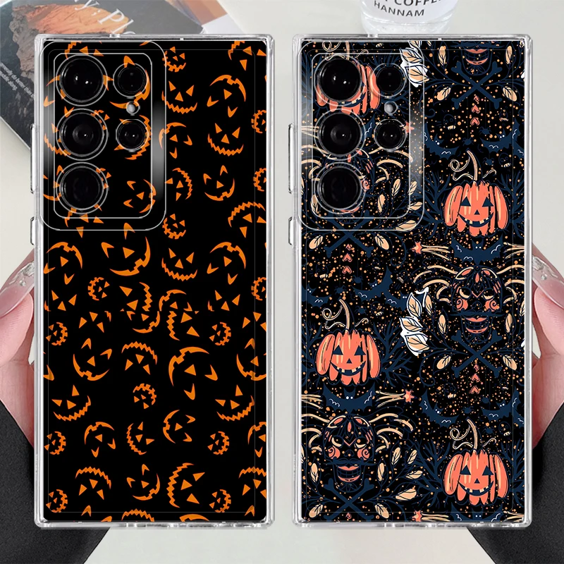 เคสสำหรับ Samsung Galaxy S24 S20 Plus S25 Edge S23 Ultra Note 20 Ultra 10 S22 FE S21 เคสโทรศัพท์แบบนิ่มลายมอนสเตอร์ผีฮาโลวีน