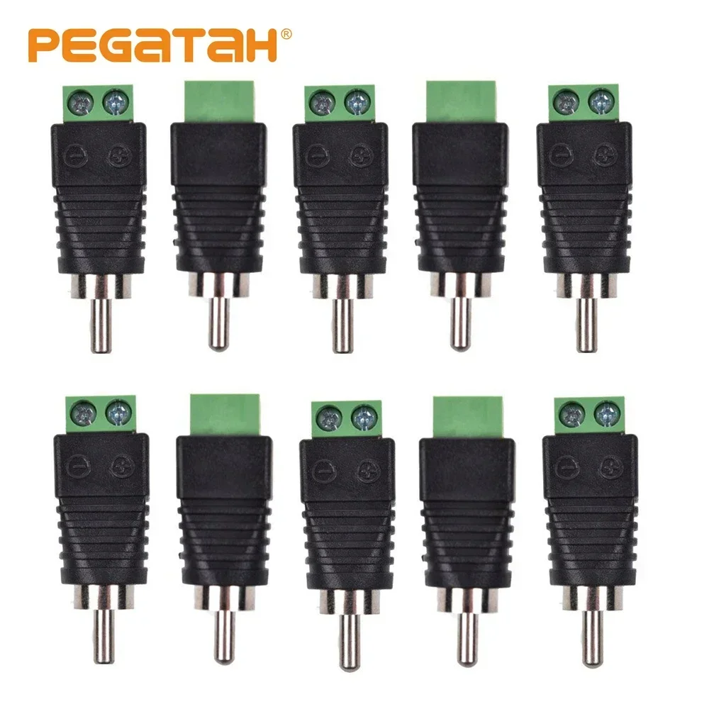 10pcs/5pcs/2pcs BNC Connectors Male RCA Plug JR-R55 with Audio to Terminal Block for CCTV Camera AHD CVI Camera Camera