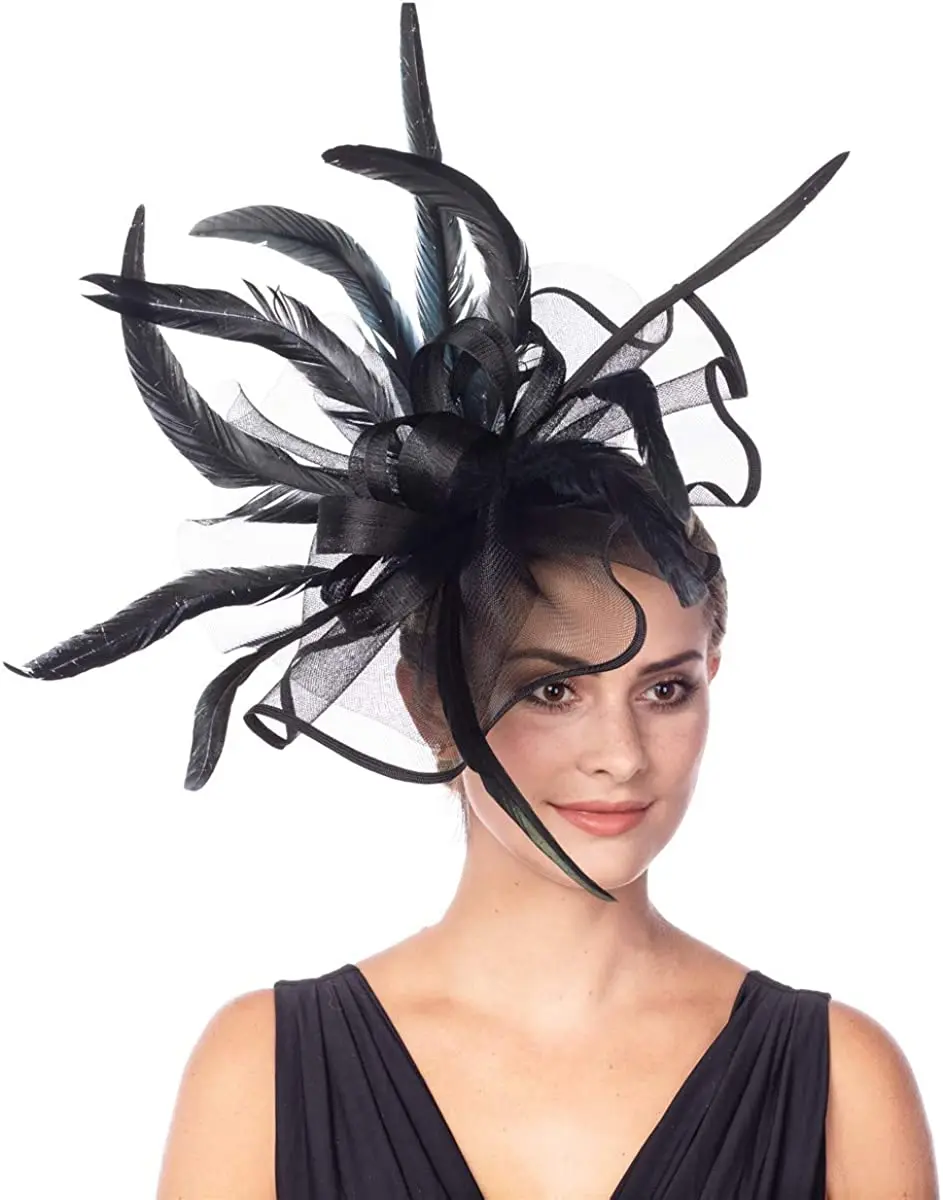 Women's Big Flower Fascinator Church Kentucky Derby Hat Royal Ascot Race Accessories Headbands Fascinator Bridal Tea Party