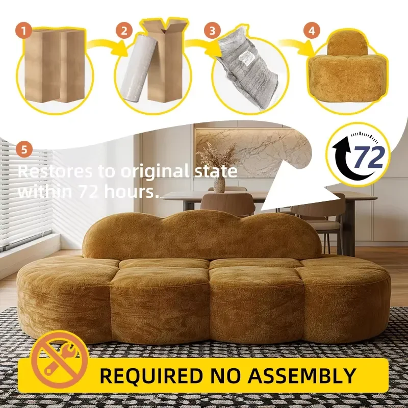 Modular Living Room Canape Compressed Sofa Sponge 3 Seat Modern Compressed Sofa Couch High Density Foam Compressed Sofa in a