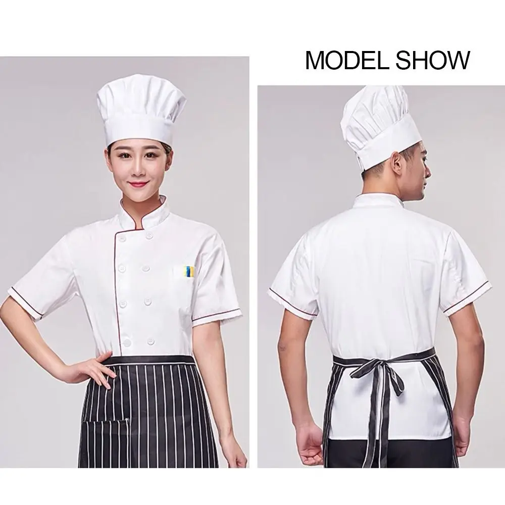 New White Chef Uniform Unisex Short Long Sleeve Work Uniform Breathable Overalls Kitchen