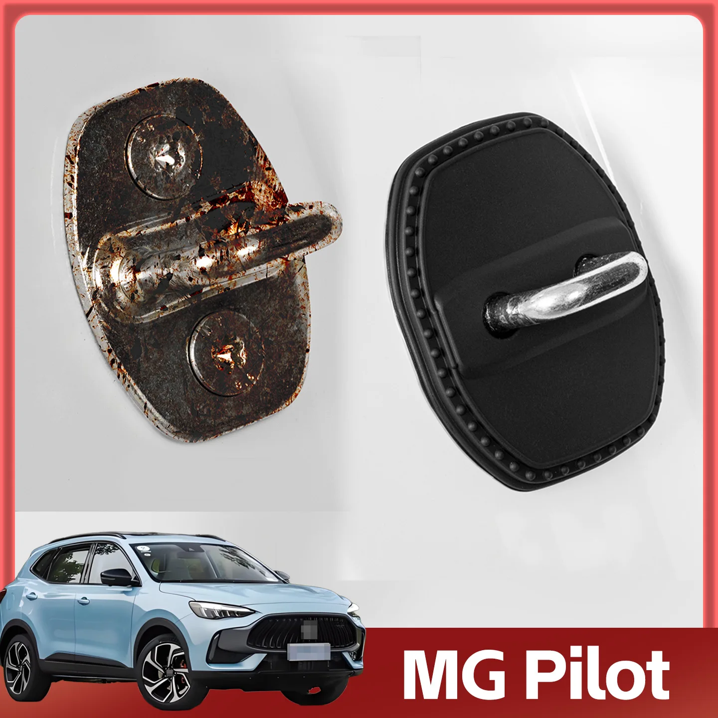 2/4 قطعة غطاء قفل باب السيارة من السيليكون حافظة تزيين واقية لـ MG Pilot