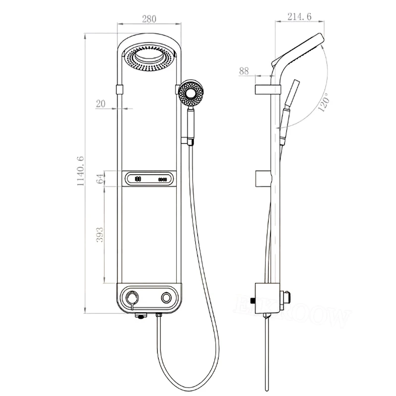 Imagem -06 - Luxo Rainfall Shower System Smart Display Digital Rotativo Pressurizado Rain Head Faucet Grupo Banheiro Novo 2023