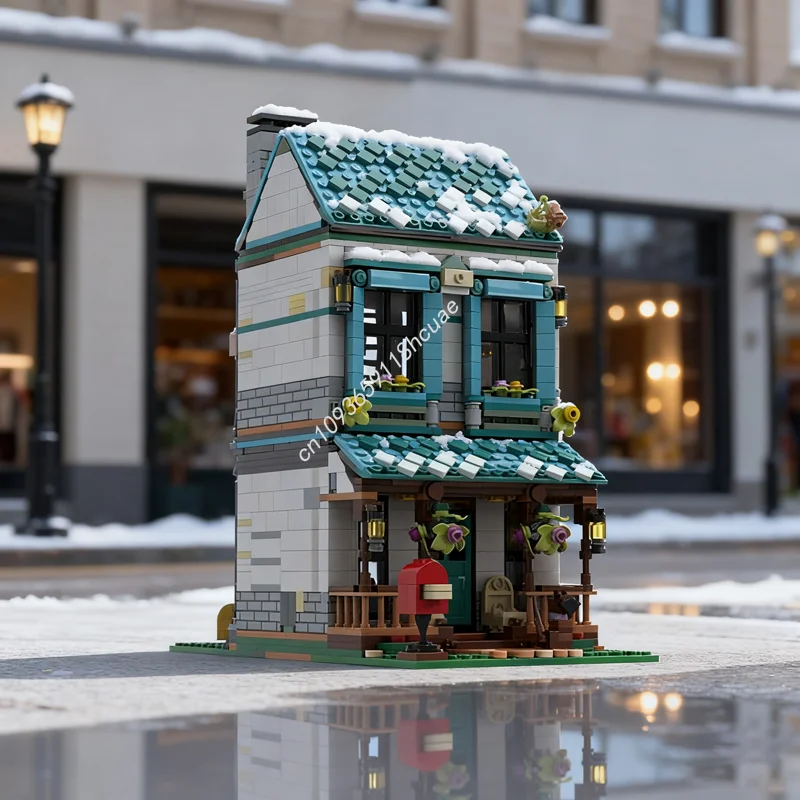 1511pcs MOC Cozier Thuis Gemodulared Model Bouwstenen Speelgoed Architectuur Monteren Creatieve Baksteen Kinderen Kerstcadeaus Verjaardag