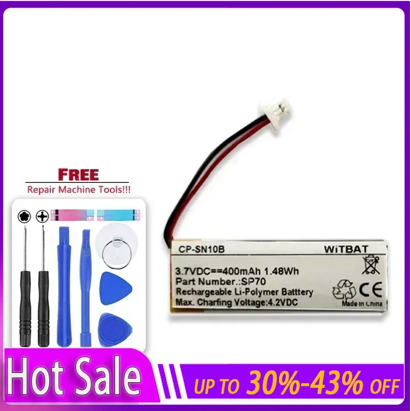 

400mAh Replacement Battery for Sena SMART HJC 10B SP70 Headset 3.7V 400mAh high quality Batteries Warranty + Track NO
