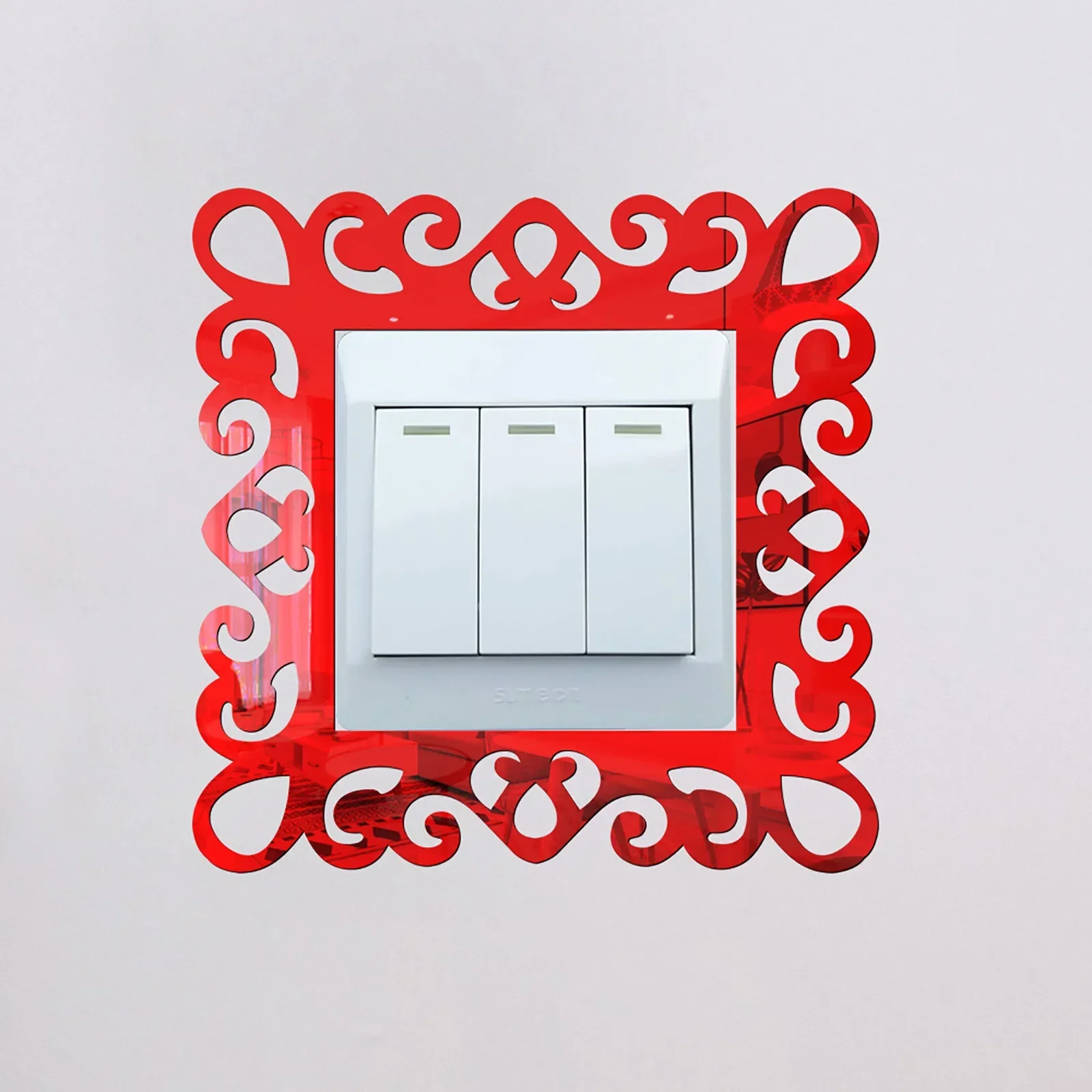 Acrylic Flower Switch Sticker Single Light Surround Socket Finger Plate Panel Cover Home Hot Office Home Decoration Wall Sticker