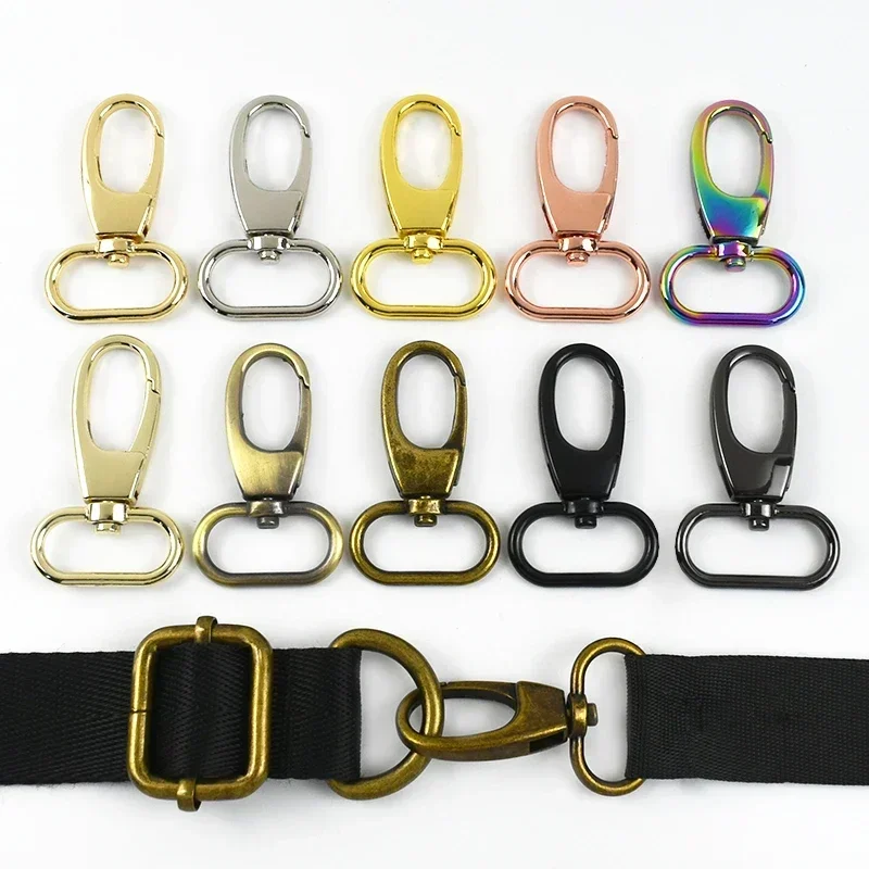 5Pcs 13-38mm Carabiner Snap Hook for Bag Strap Swivel Lobster Clasp Clothing Clamping Clip Metal Buckle Dog Collar Webbing clamp