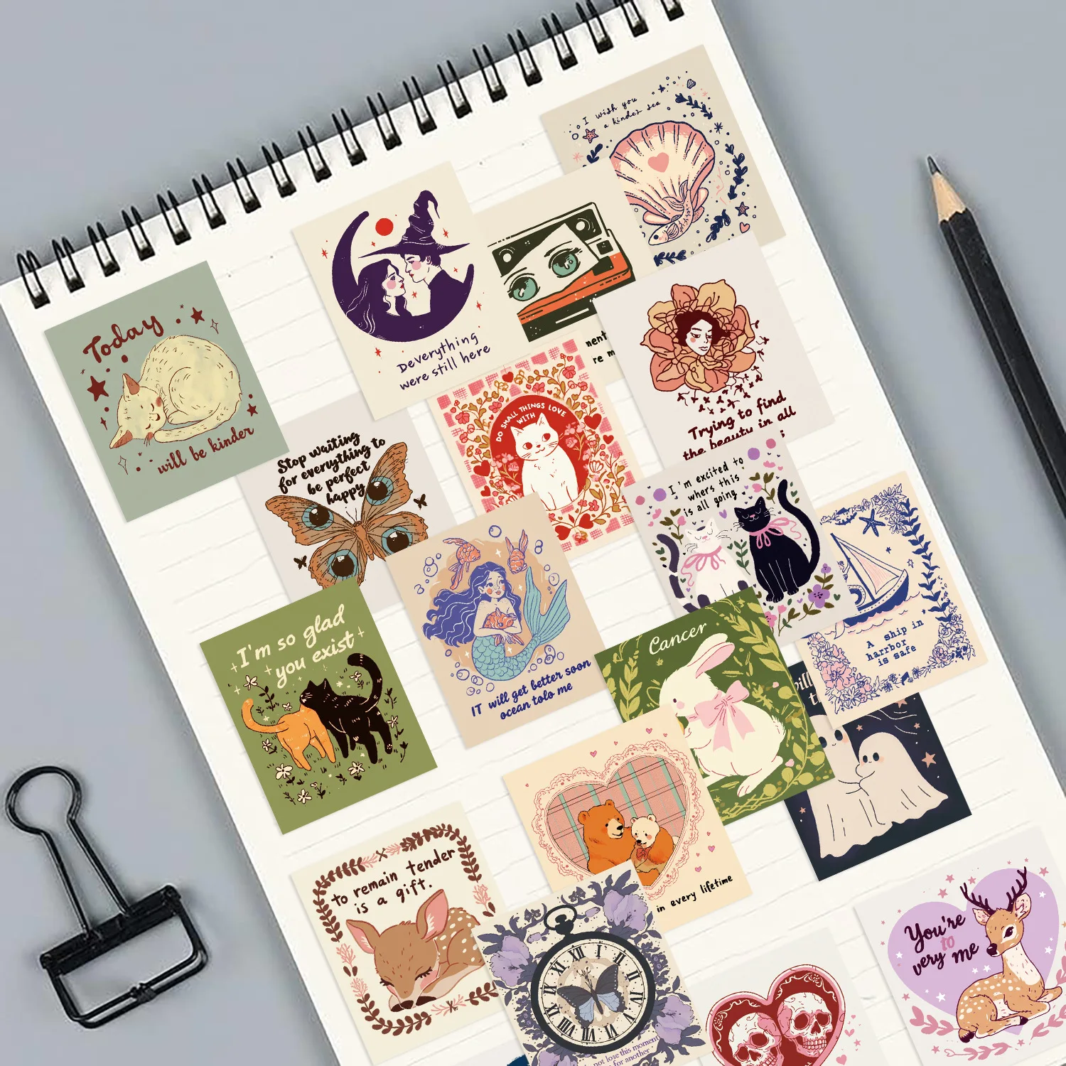 50/100PCS Whimsical Motivational Doodle Stickers, Inspirational Decals for Guitar Notebook Suitcase Phone Skateboard Helmet