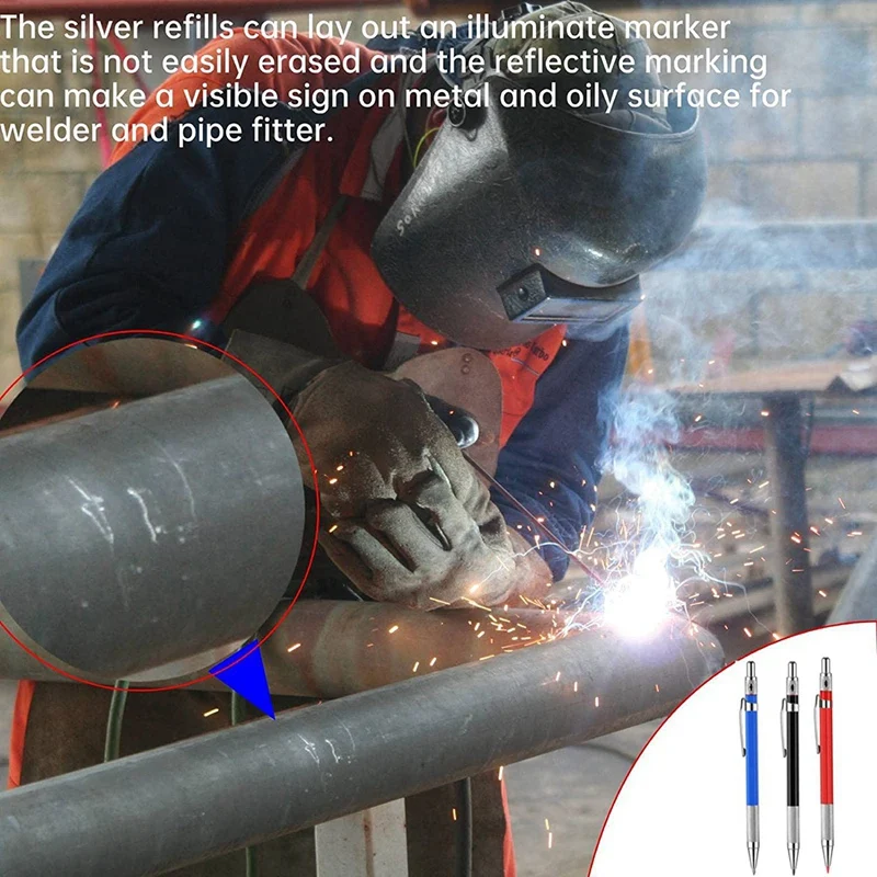 1 Bộ Kim Loại Với 36 2.0Mm Tròn Nạp Lại Bút Chì Với Gỗ Bút Chì Bút Đánh Dấu Dụng Cụ