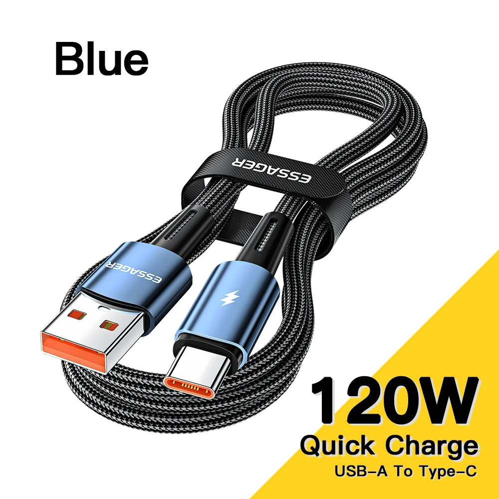 Essager 120W Super Schnelle Ladung Typ-C 67W Kabel Schnell Ladung USB Kabel 6A Für Xiaomi 12Pro redmi K50 Hinweis 11Pro Schwarz Shark 5Pro