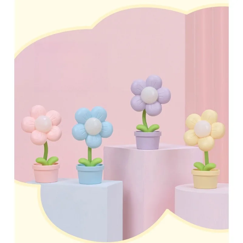 

Мини-ночник с маленьким цветком, настольное украшение для атмосферы, декоративная настольная лампа для чтения