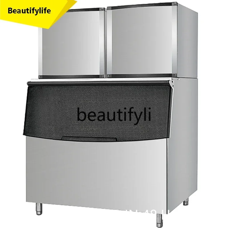 

Milk Tea Shop Small Maker Commercial Large Fully Automatic Ice Maker Cinema Cube Ice Snowflake Ice Machine ss26