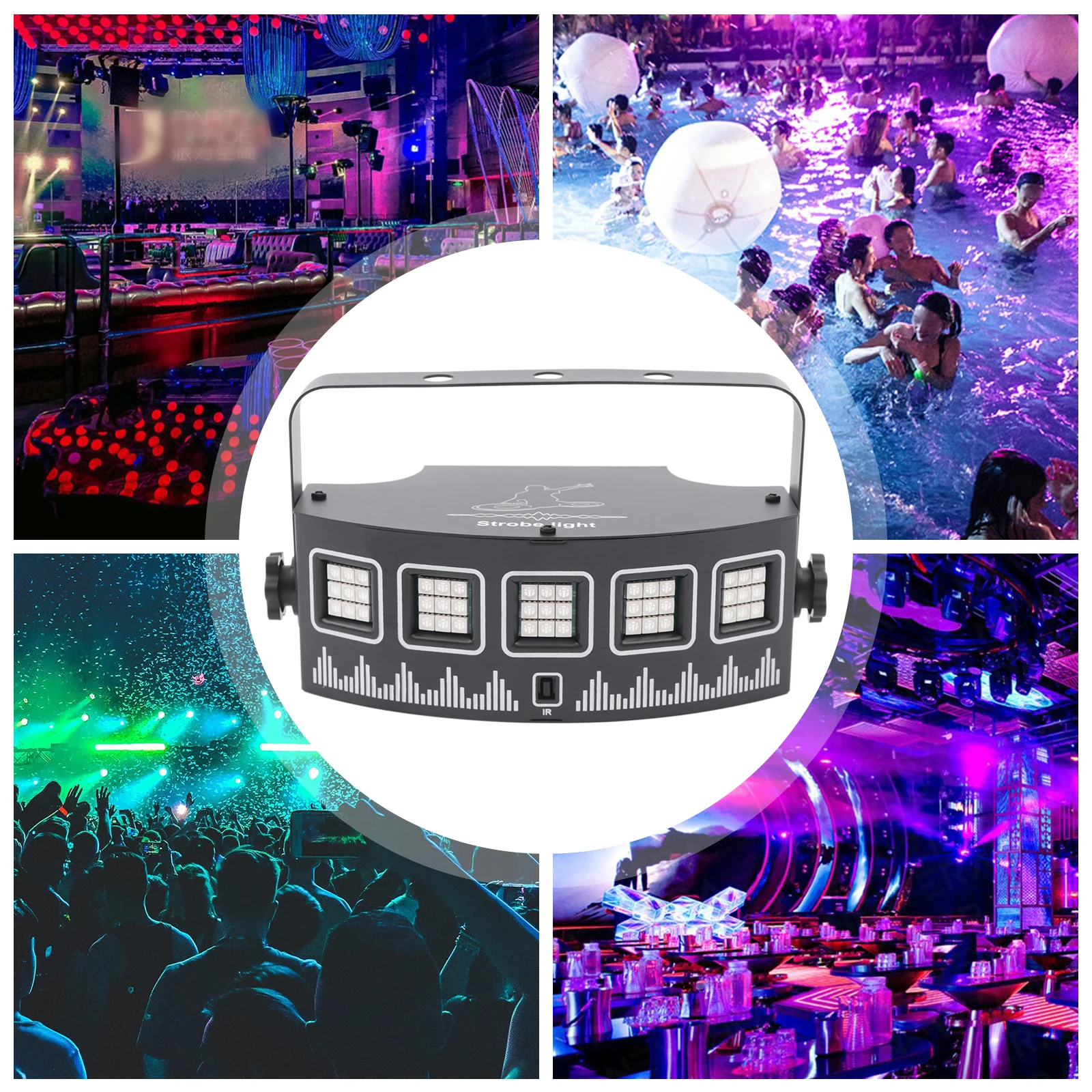 Proyector de luz LED para DJ, iluminación de escenario de discoteca, efecto de luz para fiesta de DJ, luces estroboscópicas de escenario, regalo