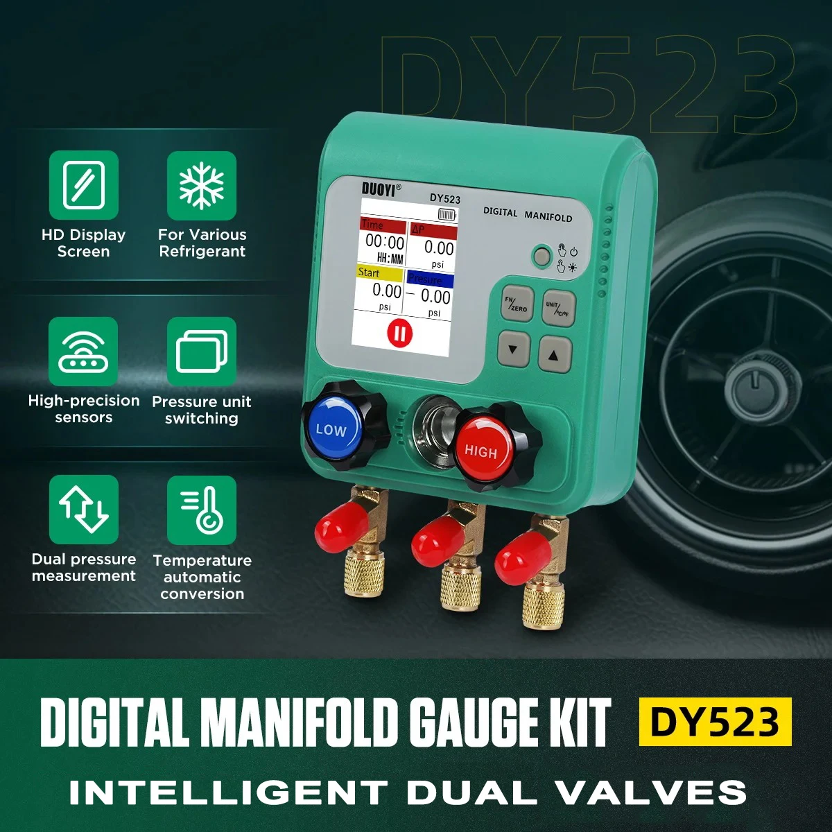 

Electronic Air Conditioning Refrigerant Fluoride Meter Vacuum Pressure Gauge Digital Manifold Gauge