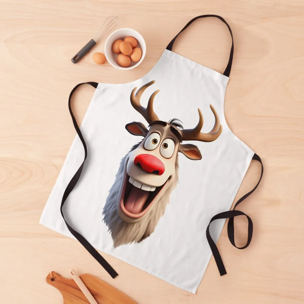 

Happy Reindeer Apron For Girl for kitchen useful Apron