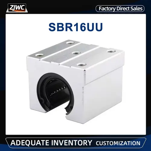 Imagen 1 del producto 4 Uds SBR16UU bloque de aluminio 16mm movimiento lineal de alta calidad rodamiento de bolas bloque deslizante uso SBR16 carril guía lineal piezas CNC