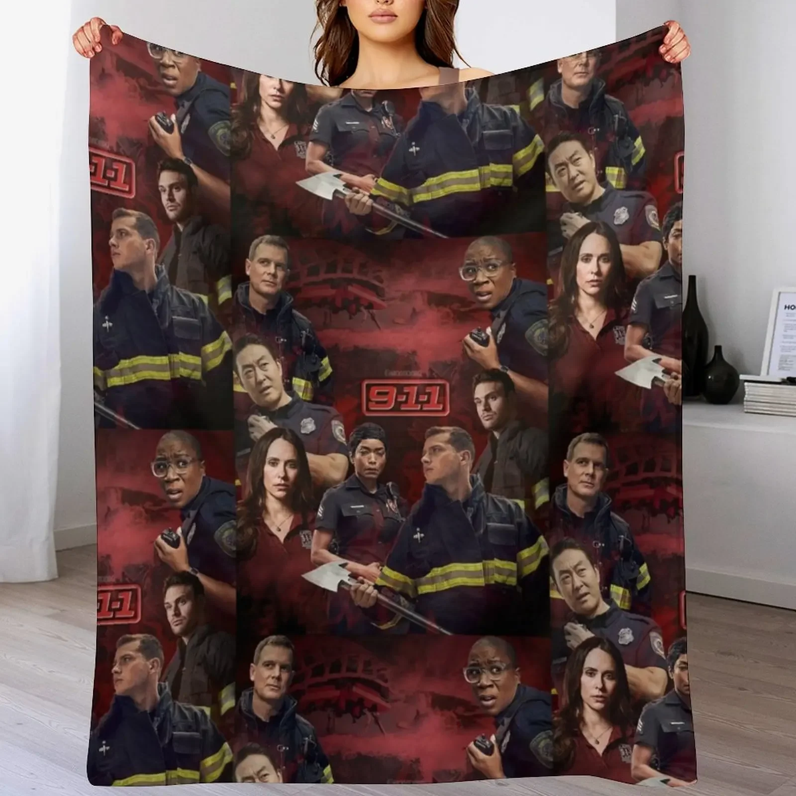 9-1-1 - Red Glare Throw Blanket Moving Thin Extra Large Throw Blankets