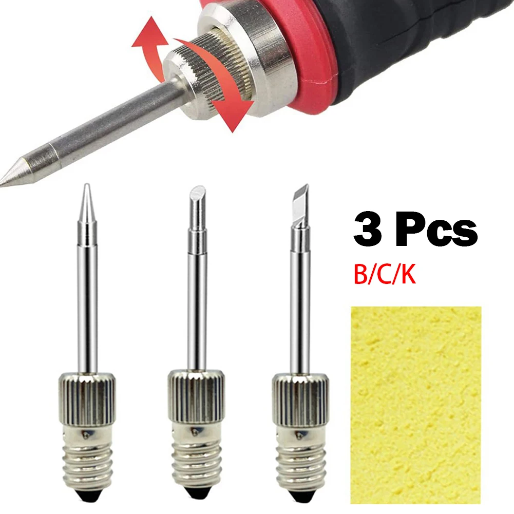 

3PCS E10 Interface Soldering Iron Tips USB Soldering Iron Head Replacement Welding Tips B C K Type For Welding Outdoor