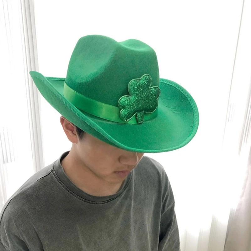 for Creative Carnivals Irish Green Hat Irish National Day Decors Curved Brim Hat