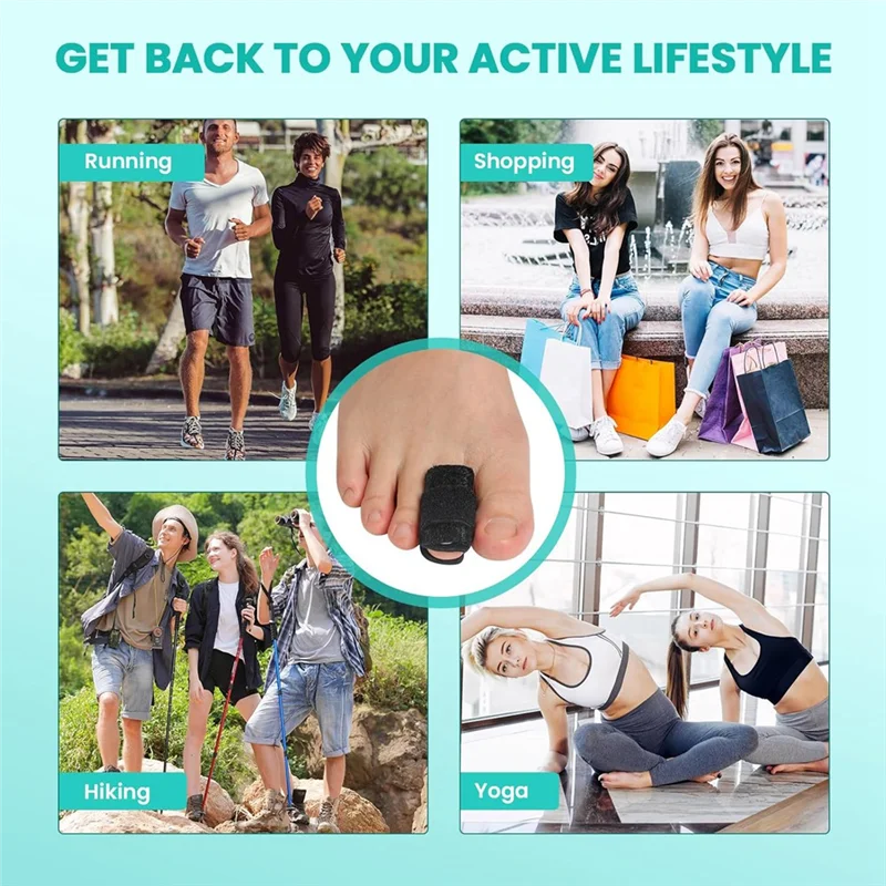 Corrector alisador de dedos de martillo, envolturas ajustables para férulas de dedos con soporte de placa de aluminio para mujeres y hombres, 4 Uds.