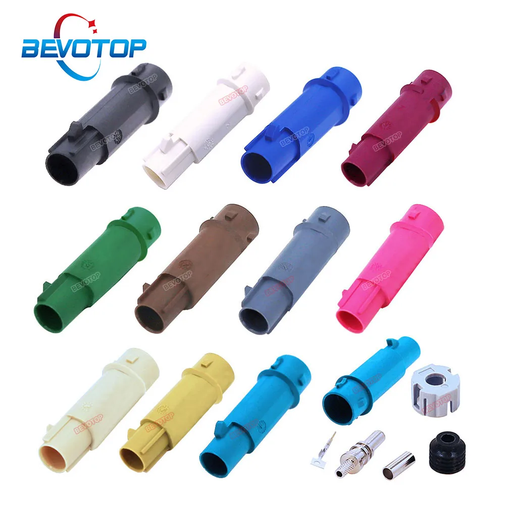 

10PCS/LOT Waterproof Fakra A/B/C/D/F/G/H/I/K/Z Male Plug Connector for RG316 RG174 LMR100 RF Coaxial Cable BEVOTOP Auto Cable