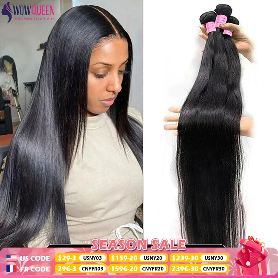 12A Straight Human Hair Bundles 28 30 inch Raw Hair Bundles 36 38 40 Inch Long Thick Bundles Cheap Brazilian Hair Weave Bundles