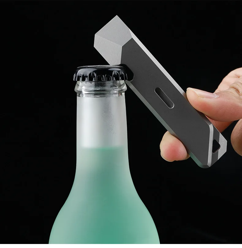 EDC Titanium Alloy Crowbar Portable Bottle Opener Safety Belt Cutter Outdoor Camping Gear Multifunction Tools