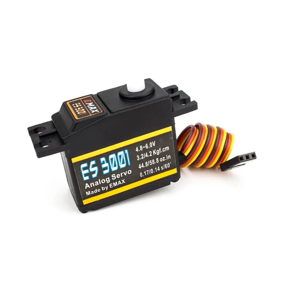 EMAX ES3001 4.8-6.0V 43g Plastic Gear Standard Analog Servo For RC Helicopter Airplane Car Boat