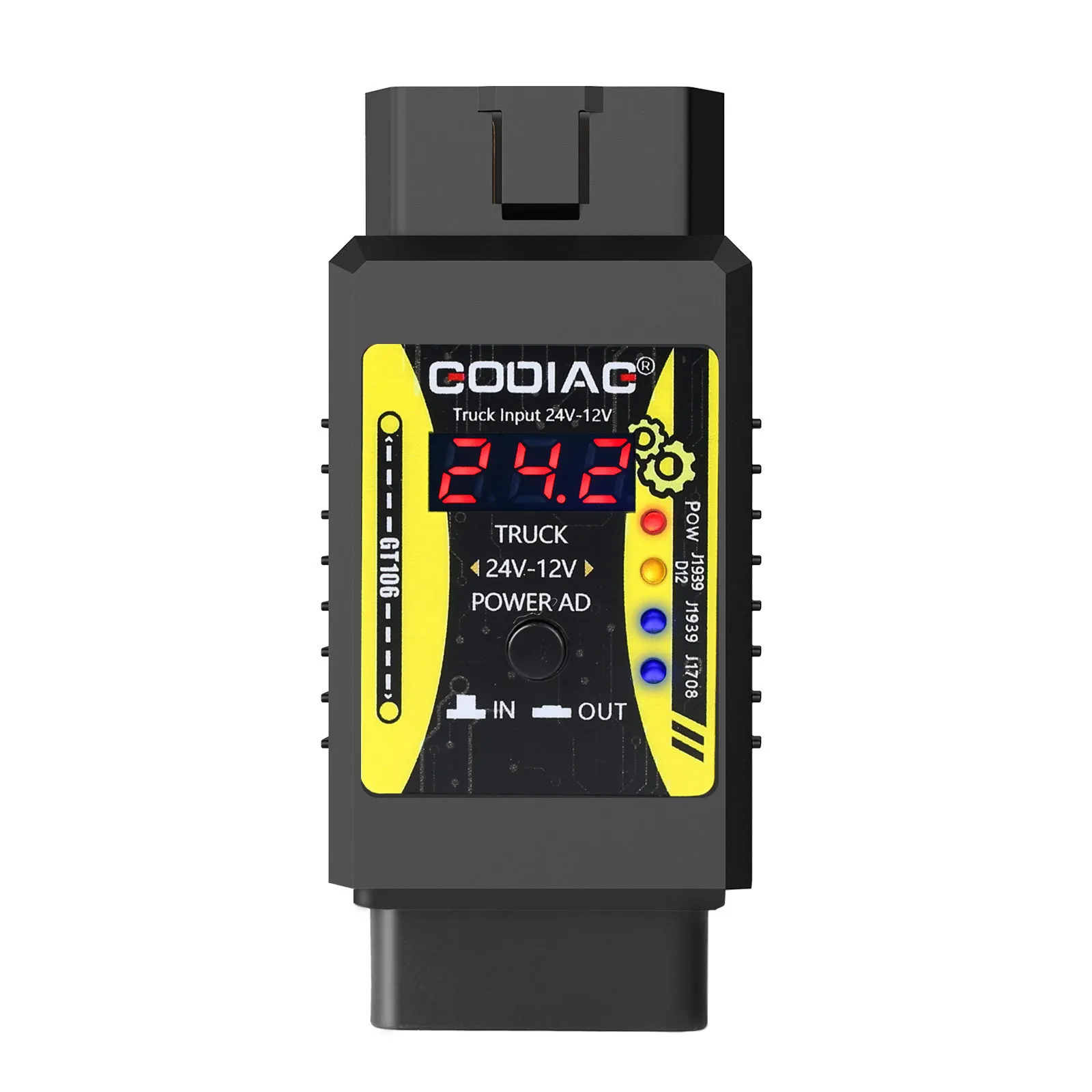 Newest GODIAG GT106 OBD II Break Out Box 24V to 12V Heavy Duty Truck Adapter