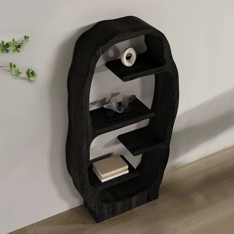 Libreria italiana minimalista con vernice, libreria in legno massello, scaffale per soggiorno