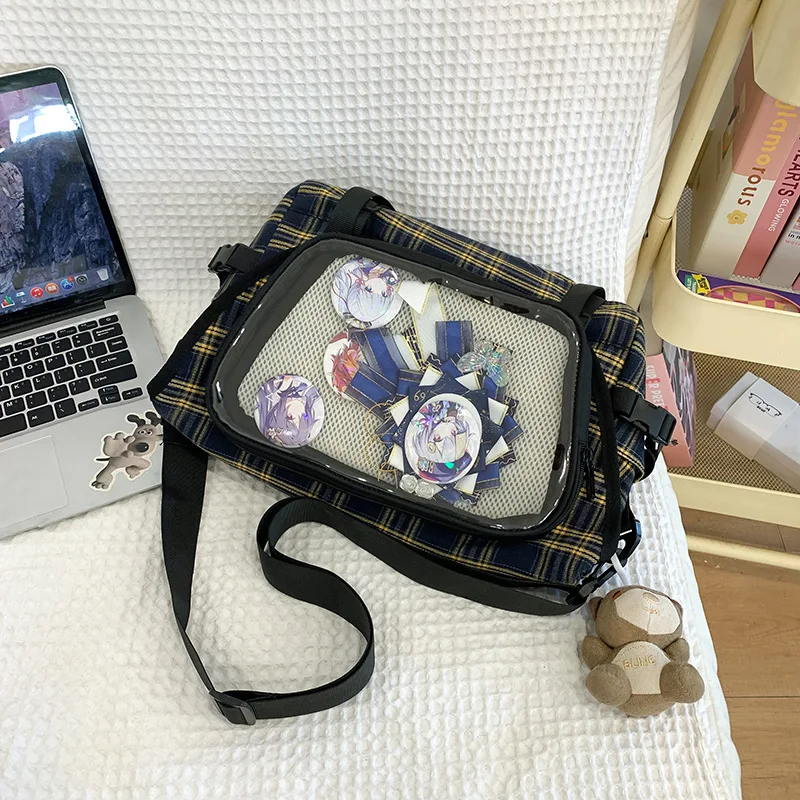 Richme Aesthetic Casual Women Bags Fashion New JK Uniform Harajuku Crossbody Shoulder Ita Bag Female Plaid Commute Bolso Mujer