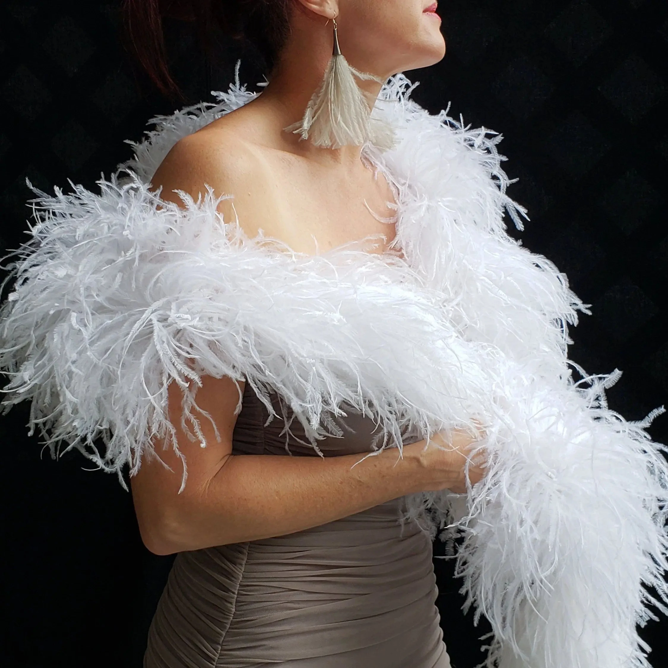 15Ply Fashion Ostrich Feather Shawl 0.5/1/1.5/2/3Meters Fluffy Feather Boa Scarf Wedding Decor Canival Dance Costume Accessories