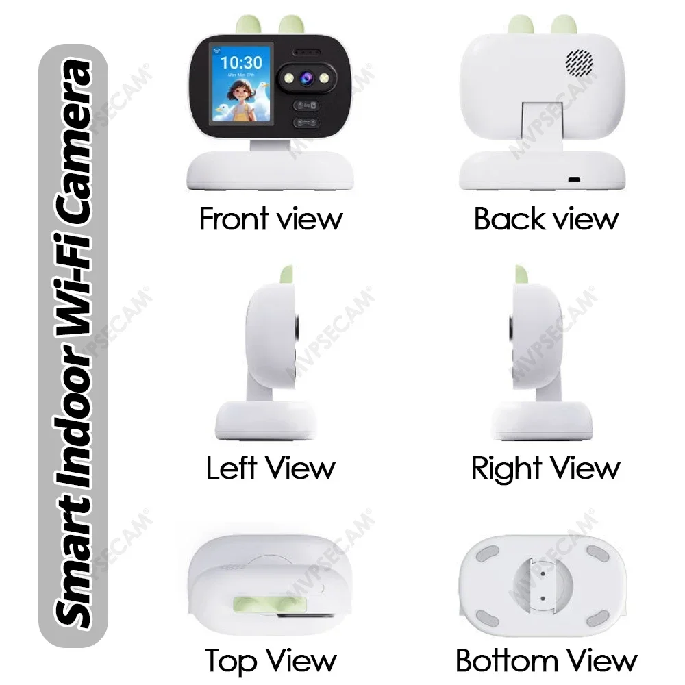 Mini 5MP WiFi PTZ Surveillance Camera Indoor Home Security Baby Monitor Cam Auto Tracking  Color Night Vision Video Call Camera